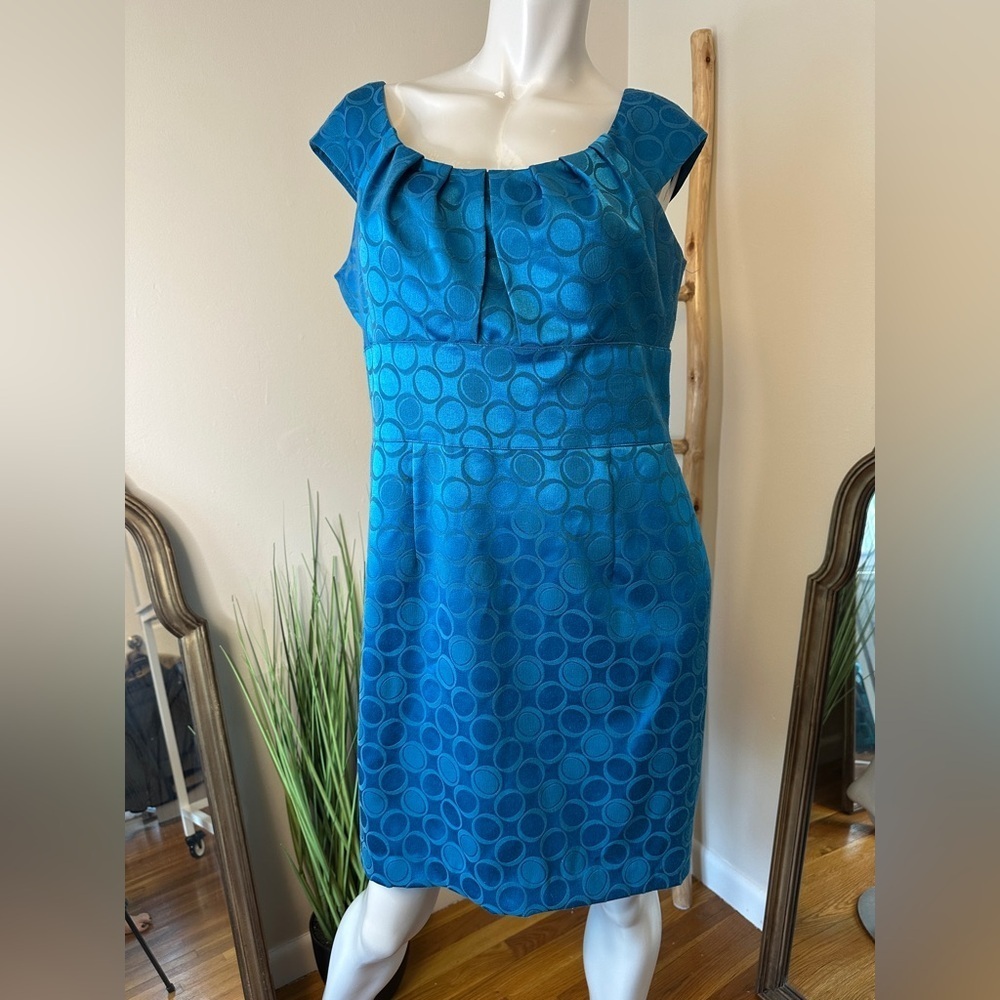 London Times turquoise sheath dress size 14
